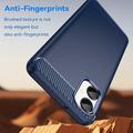 Samsung Galaxy A06 5G Børstet TPU-deksel - karbonfiber - blå