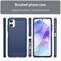 Samsung Galaxy A06 Børstet TPU Deksel - Karbonfiber - Blå