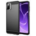 Samsung Galaxy A07 4G Børstet TPU-deksel - karbonfiber