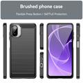 Samsung Galaxy A07 4G Børstet TPU-deksel - karbonfiber - svart