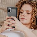 Samsung Galaxy A07 4G Børstet TPU-deksel - karbonfiber - svart