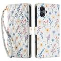 Samsung Galaxy A07 4G Rombisk blomsterlommebok-etui