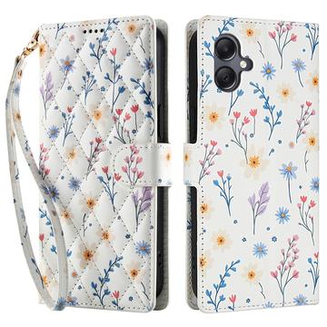 Samsung Galaxy A07 4G Rombisk blomsterlommebok-etui