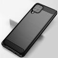Samsung Galaxy A12 Børstet TPU Deksel - Karbonfiber