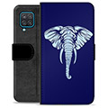 Samsung Galaxy A12 Premium Lommebok-deksel - Elefant