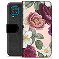 Samsung Galaxy A12 Premium Lommebok-deksel - Romantiske Blomster