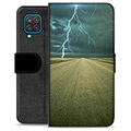 Samsung Galaxy A12 Premium Lommebok-deksel - Storm