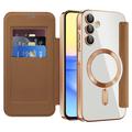 Samsung Galaxy A15 Flip-deksel med kortspor - MagSafe-kompatibel - Brun