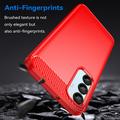 Samsung Galaxy A16 Børstet TPU Deksel - Karbonfiber - Rød