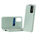 Samsung Galaxy A16 Smart Clear View Flip-etui med kortspor - lysegrønn