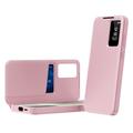 Samsung Galaxy A16 Smart Clear View Flip-etui med kortspor - Rosa