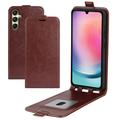Samsung Galaxy A16 Vertikalt Flip-Deksel med Kortlomme - Brun