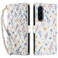 Samsung Galaxy A17/A26 Rombisk blomsterlommebok-etui - fargerike blomster
