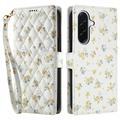 Samsung Galaxy A17/A26 Rombisk blomsterlommebok-etui