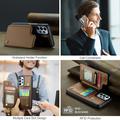 Samsung Galaxy A23/A23 5G Caseme C22-etui RFID-kortlommebok - Brun