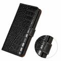 Samsung Galaxy A27 Crocodile Series Lommebok-deksel i Lær med RFID - Svart