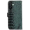 Samsung Galaxy A27 Crocodile Series Lommebok-deksel i Lær med RFID - Grønn