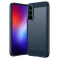 Samsung Galaxy A27 Børstet TPU-deksel - karbonfiber - blå