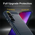 Samsung Galaxy A27 Børstet TPU-deksel - karbonfiber - blå