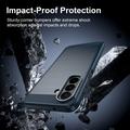Samsung Galaxy A27 Børstet TPU-deksel - karbonfiber - blå
