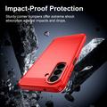 Samsung Galaxy A27 børstet TPU-deksel - karbonfiber - rød