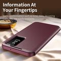 Samsung Galaxy A27 Smart Clear View Flip-etui med kortspor - vinrød