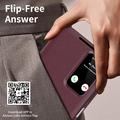 Samsung Galaxy A27 Smart Clear View Flip-etui med kortspor - vinrød