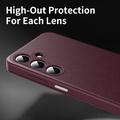 Samsung Galaxy A27 Smart Clear View Flip-etui med kortspor - vinrød