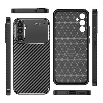 Samsung Galaxy A34 5G Beetle Karbonfiber TPU-Deksel - Svart