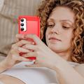 Samsung Galaxy A35 Børstet TPU Deksel - Karbonfiber - Rød