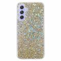 Samsung Galaxy A35 Glitter Flakes TPU-deksel - Gull