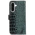 Samsung Galaxy A36 Crocodile Series Lommebok-deksel i Lær med RFID - Grønn