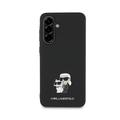 Samsung Galaxy A36 Karl Lagerfeld Saffiano Metal Karl and Choupette-deksel - Svart