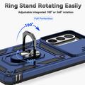 Samsung Galaxy A36 Hybrid-deksel med Roterende Ring med Kameraskjold - Blå