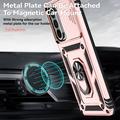 Samsung Galaxy A36 Hybrid-deksel med Roterende Ring med Kameraskjold - Roségull