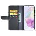 Samsung Galaxy A36/A56 Lommebok-deksel i Lær med Stativ - Svart