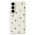 Samsung Galaxy A37 Slim TPU-deksel med hjertemønster - hvit / svart