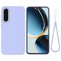 Samsung Galaxy A37 Flytende silikon-deksel med håndstropp - Lilla
