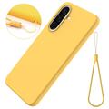 Samsung Galaxy A37 Flytende silikon-deksel med håndstropp - gul