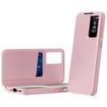 Samsung Galaxy A37 Smart Clear View Flip-etui med kortspor - Rosa