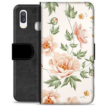 Samsung Galaxy A40 Premium Lommebok-deksel - Floral