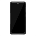 Anti-Slip Samsung Galaxy A41 Hybrid-deksel med Stativ - Svart