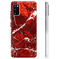 Samsung Galaxy A41 TPU-deksel - Rød Marmor