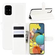 Samsung Galaxy A51 5G Lommebok-deksel med Magnetisk Lukning - Hvit