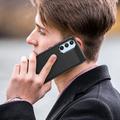 Samsung Galaxy A54 5G Børstet TPU Deksel - Karbonfiber - Svart