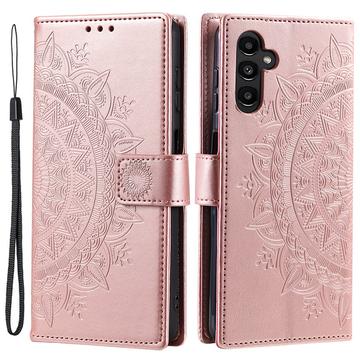 Samsung Galaxy A55 Mandala Series Lommebok-deksel - Roségull