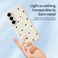 Samsung Galaxy A57 Slim TPU-deksel med hjertemønster - Beige / svart