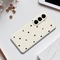 Samsung Galaxy A57 Slim TPU-deksel med hjertemønster - Beige / svart
