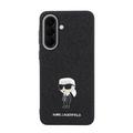 Samsung Galaxy A57 Karl Lagerfeld Fixed Glitter Metal Ikonik-deksel - Svart