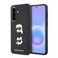 Samsung Galaxy A57 Karl Lagerfeld Metal Karl and Choupette Liquid Silikondeksel - svart